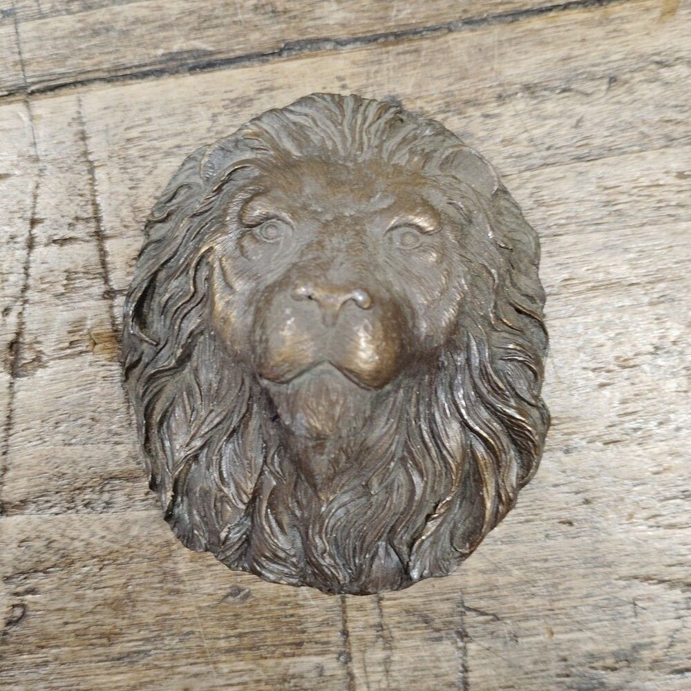 Vintage Bergamot Brass Works Belt Buckle Lion Head Jungle USA 1978 J-145
